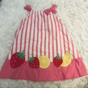 Excellent Gymboree Toddler Girls Fruit Pink Stripe Dress lemon strawberry